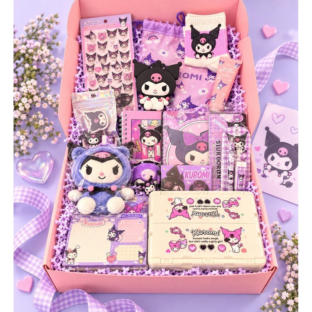 Sanrio Kuromi 10 Pc Premium Gift Set - Includes Licensed Plush Keychain